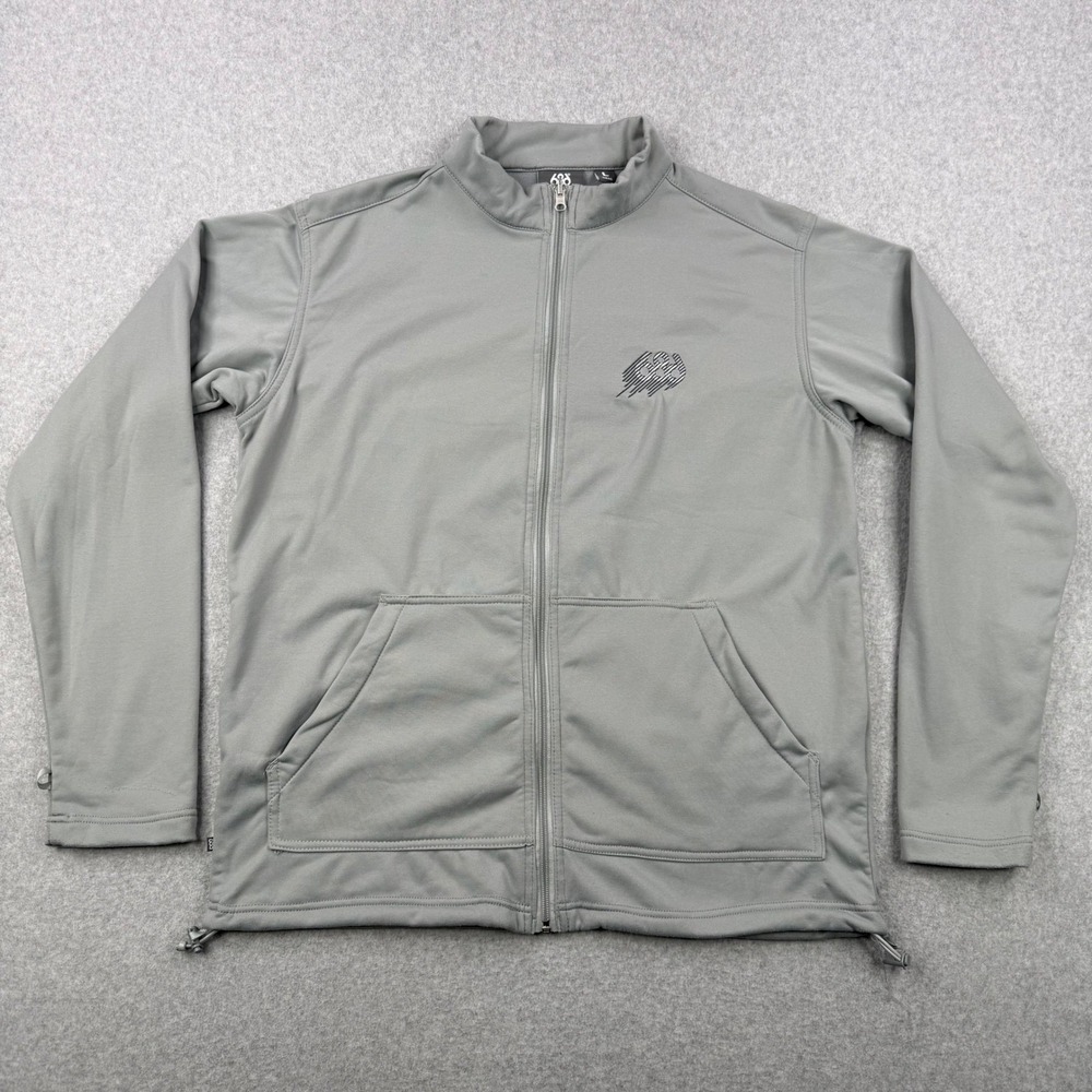 686 Technical Fleece Jacket Mens Large Gray Full Zip Mock Neck Logo Softshell